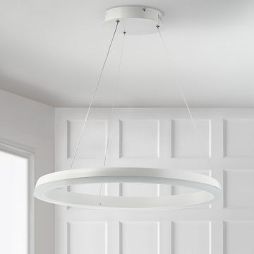 Baxter Modern Contemporary Aluminum Integrated LED Hoop Pendant - JONATHAN Y